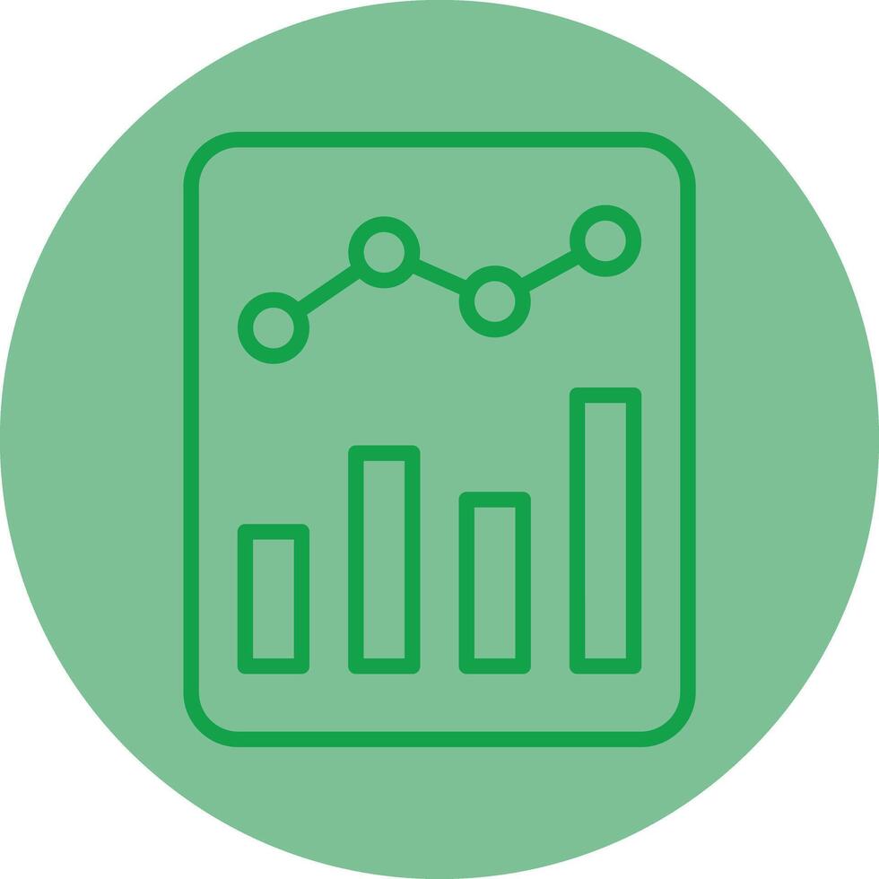 Predictive Analytics Green Line Circle Icon Design vector