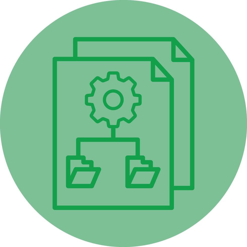 File Management Green Line Circle Icon Design vector