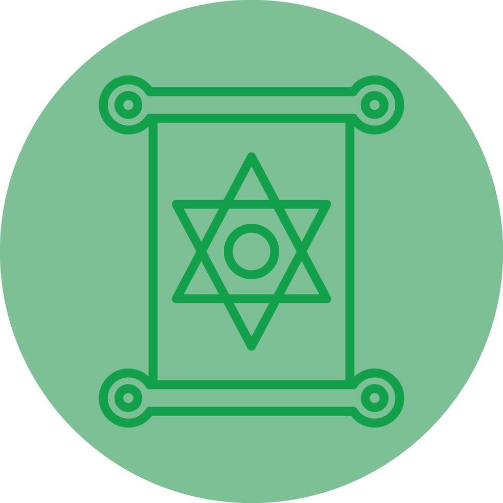 Jewish Green Line Circle Icon Design vector