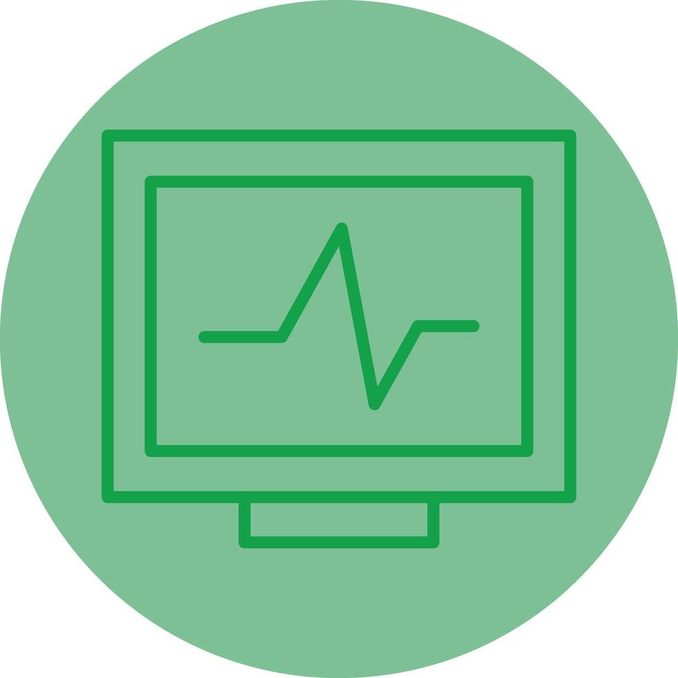 Heart Monitoring Green Line Circle Icon Design vector