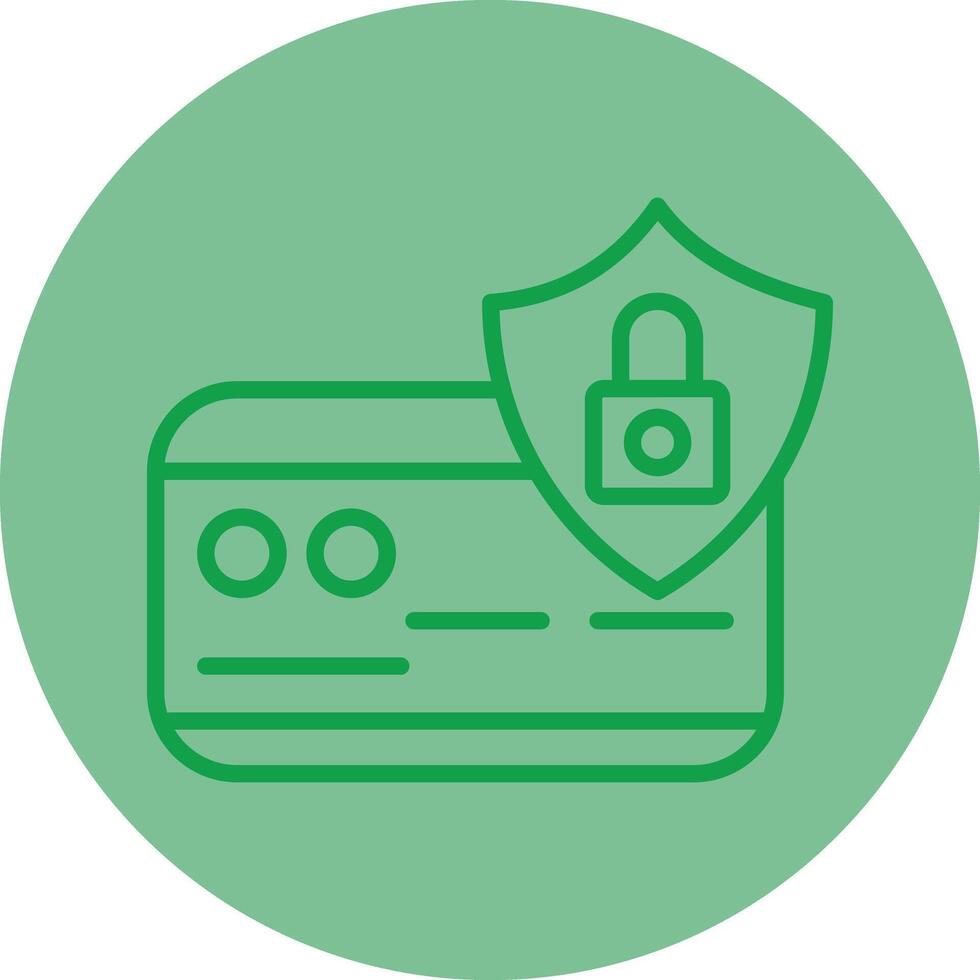Secure Payment Green Line Circle Icon Design vector