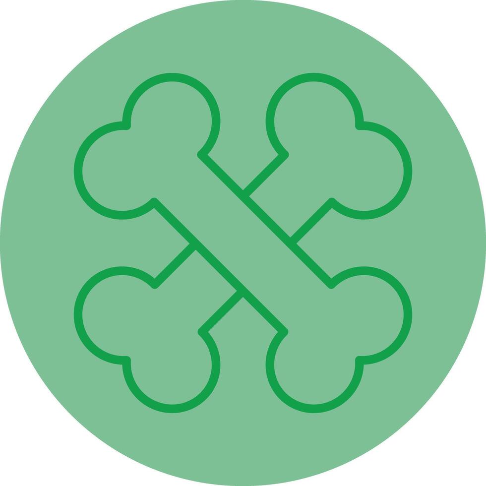 huesos verde línea circulo icono diseño vector