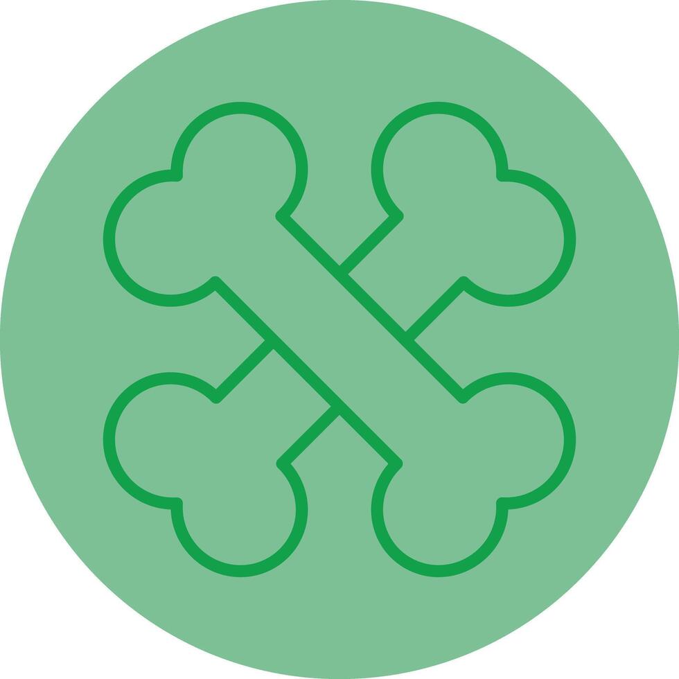 Bones Green Line Circle Icon Design vector