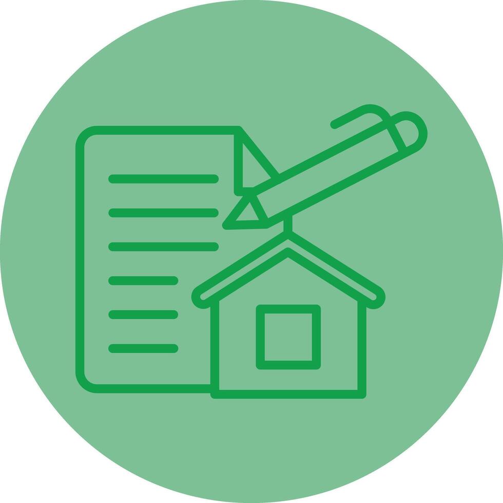 Agreement Green Line Circle Icon Design vector