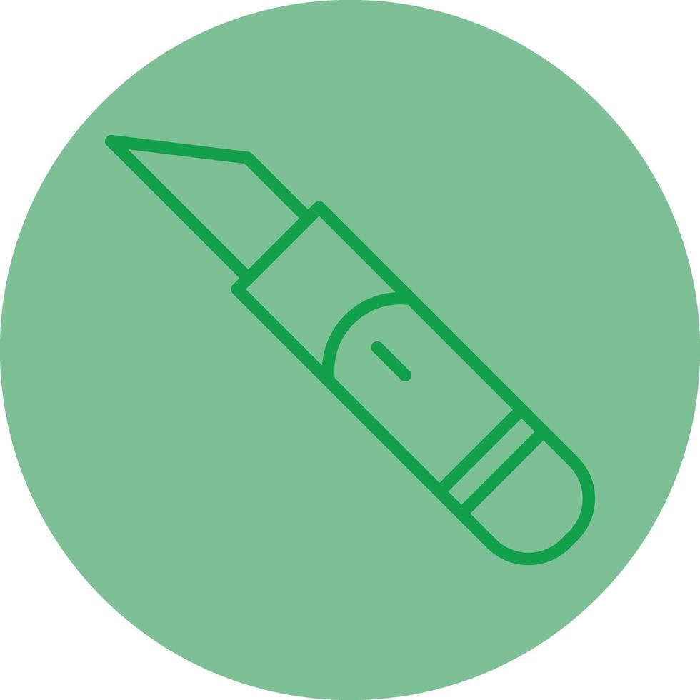 Scalpel Green Line Circle Icon Design vector