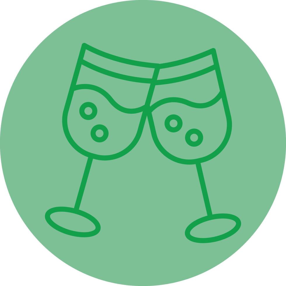 Champagne Green Line Circle Icon Design vector