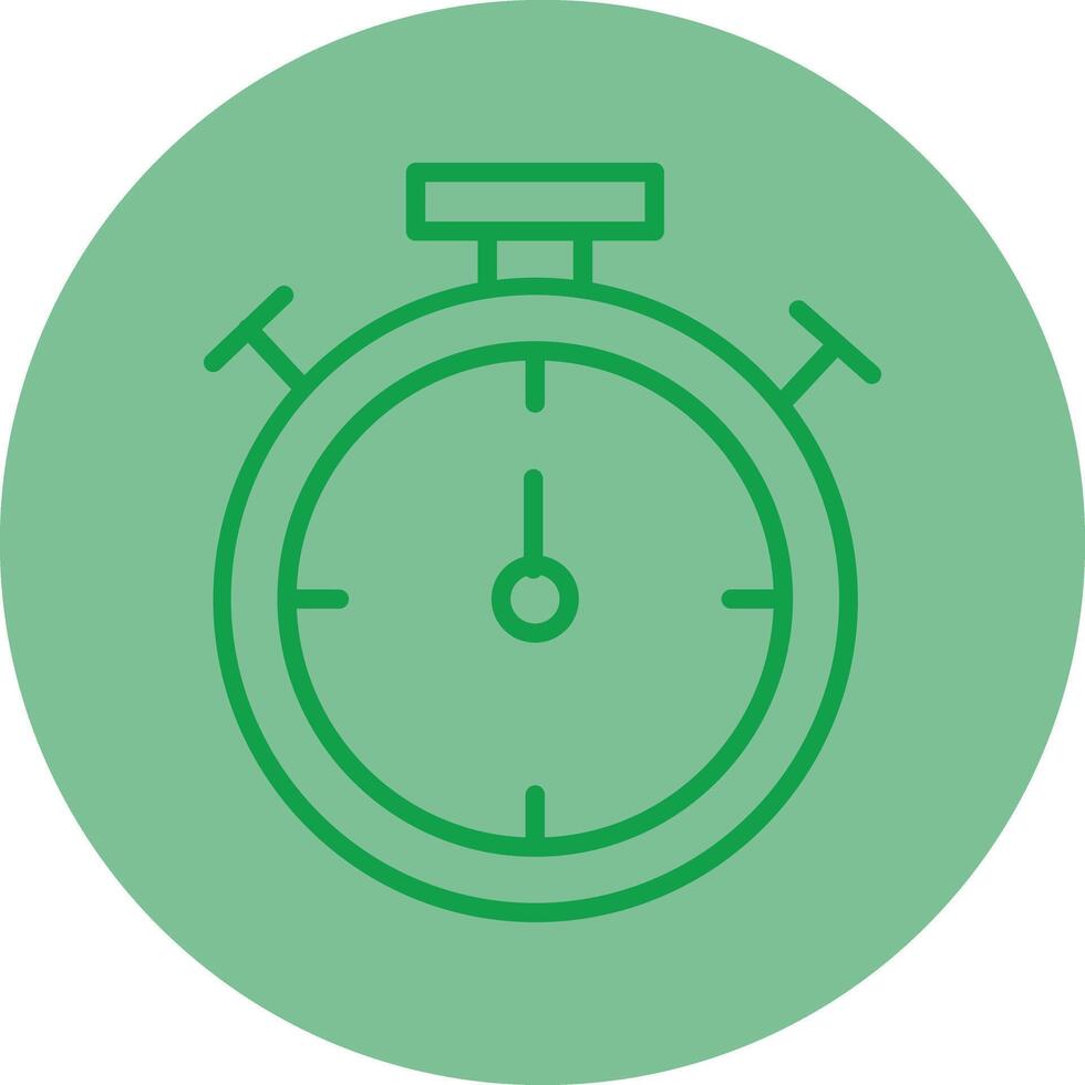 Stopwatch Green Line Circle Icon Design vector