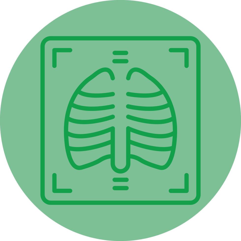 X Ray Green Line Circle Icon Design vector