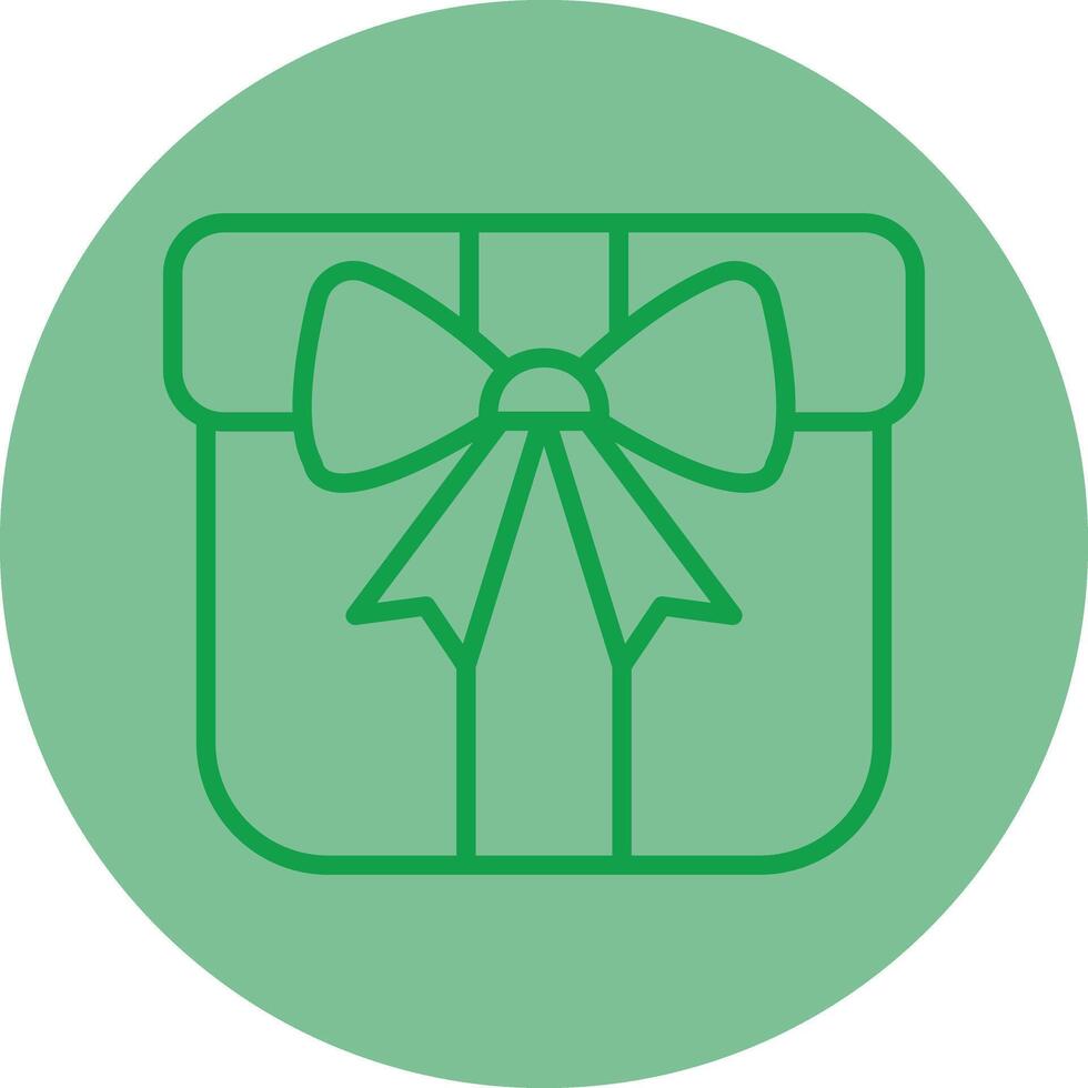 Gift Green Line Circle Icon Design vector