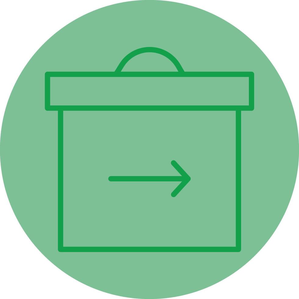 Return Box Green Line Circle Icon Design vector