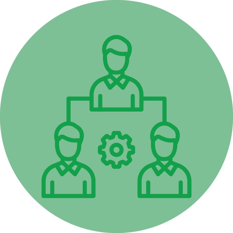 Teamwork Green Line Circle Icon Design vector