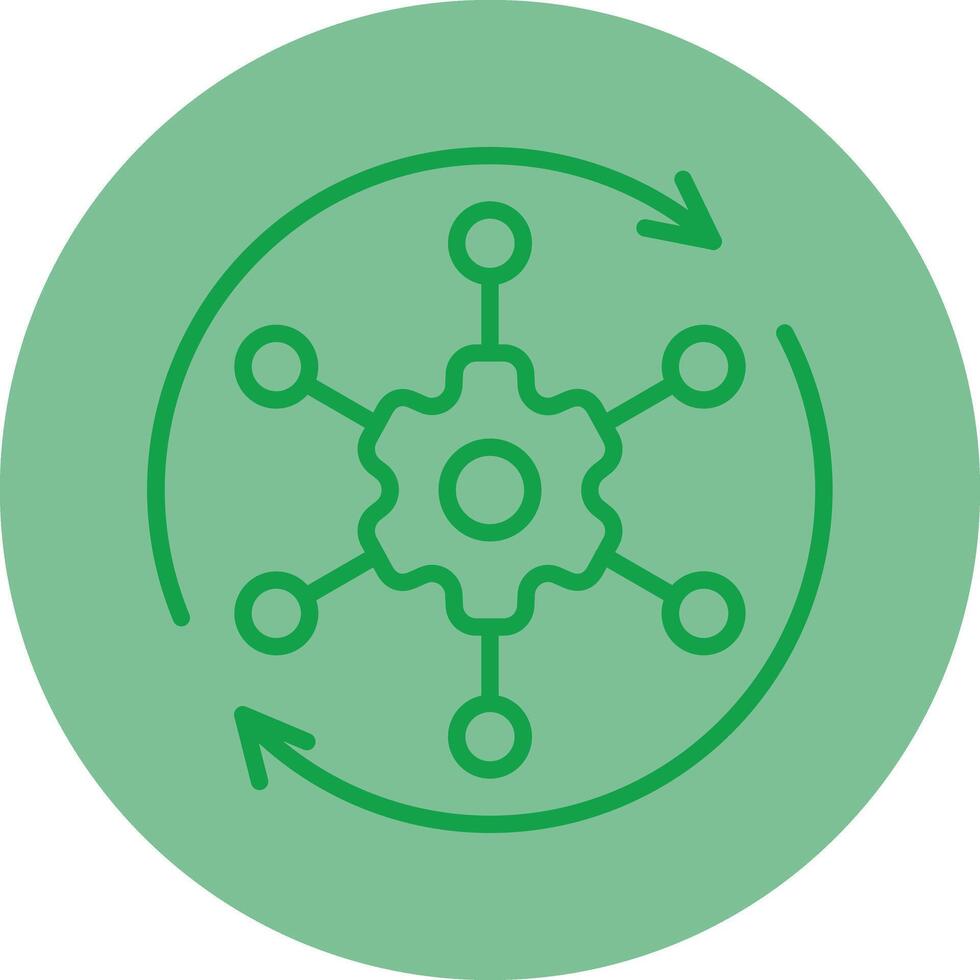 Automated Solutions Green Line Circle Icon Design vector