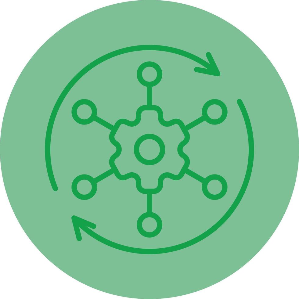 Automated Solutions Green Line Circle Icon Design vector