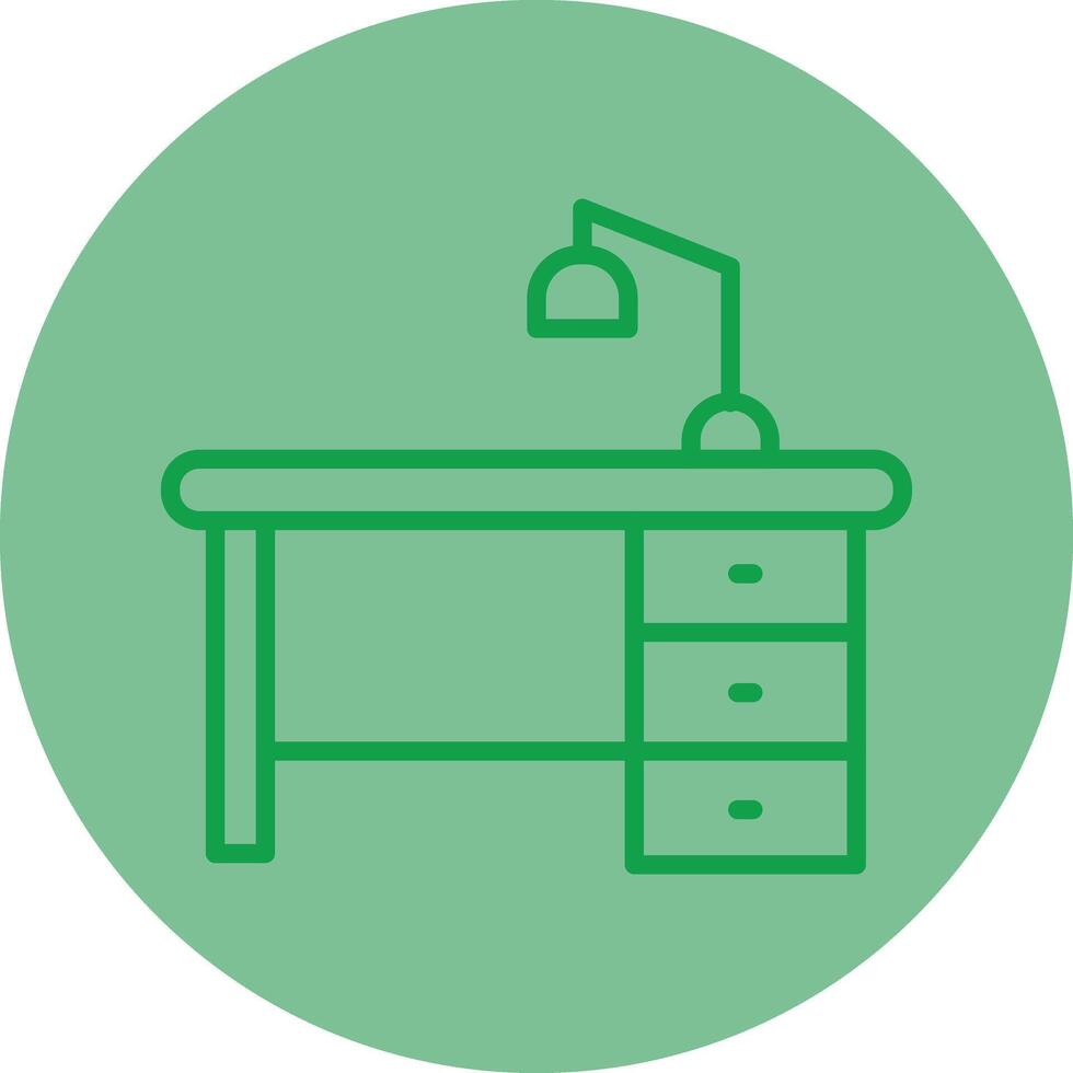 Work Table Green Line Circle Icon Design vector