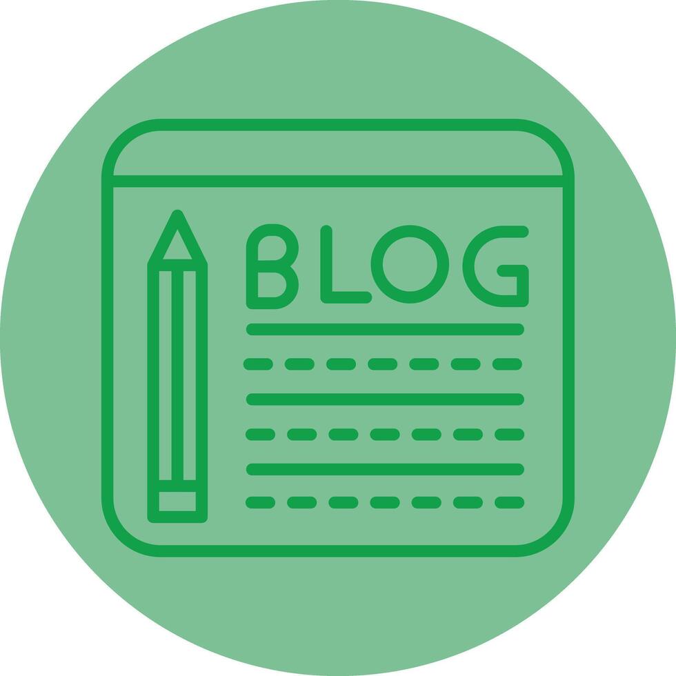 Blogging Green Line Circle Icon Design vector