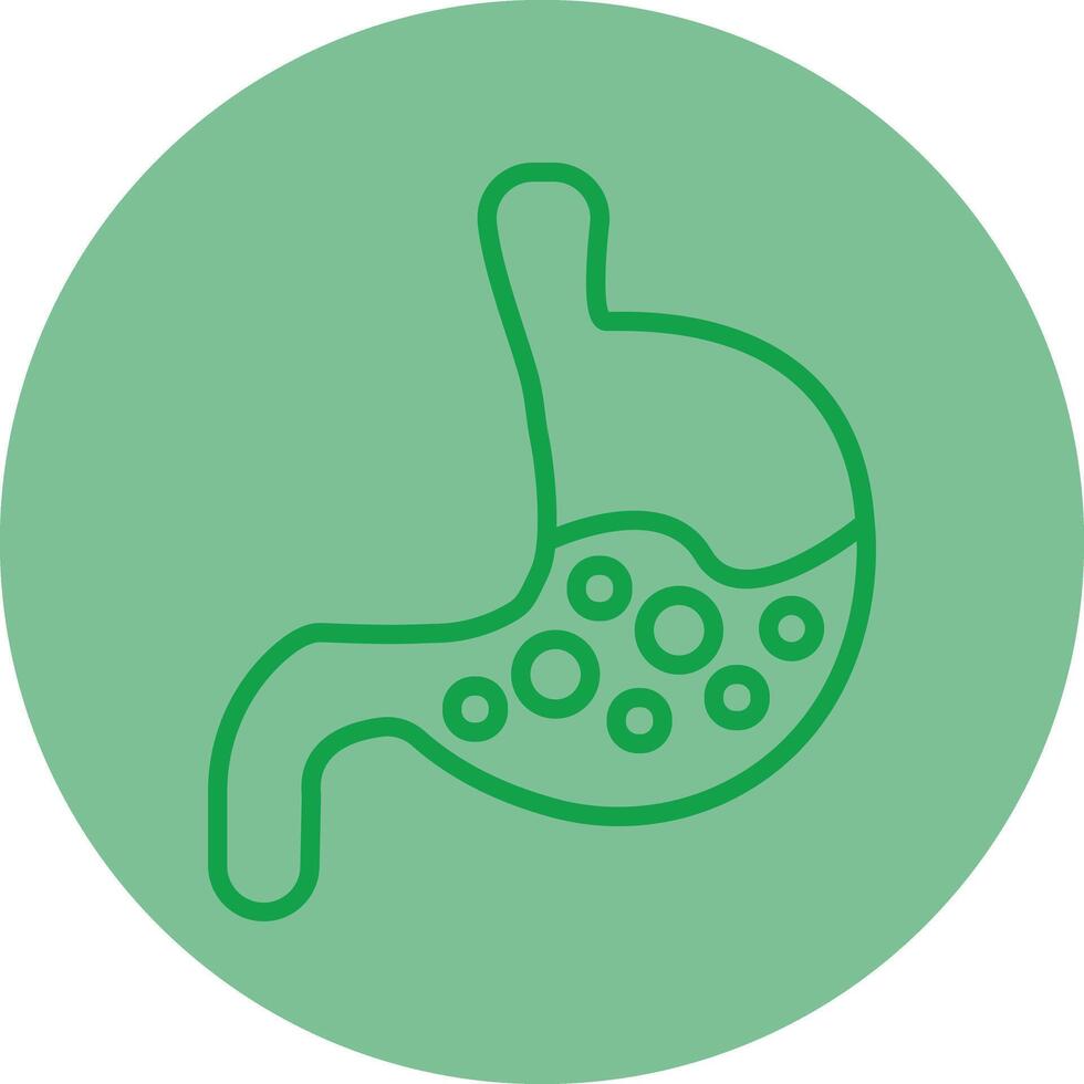 Gastroenterology Green Line Circle Icon Design vector