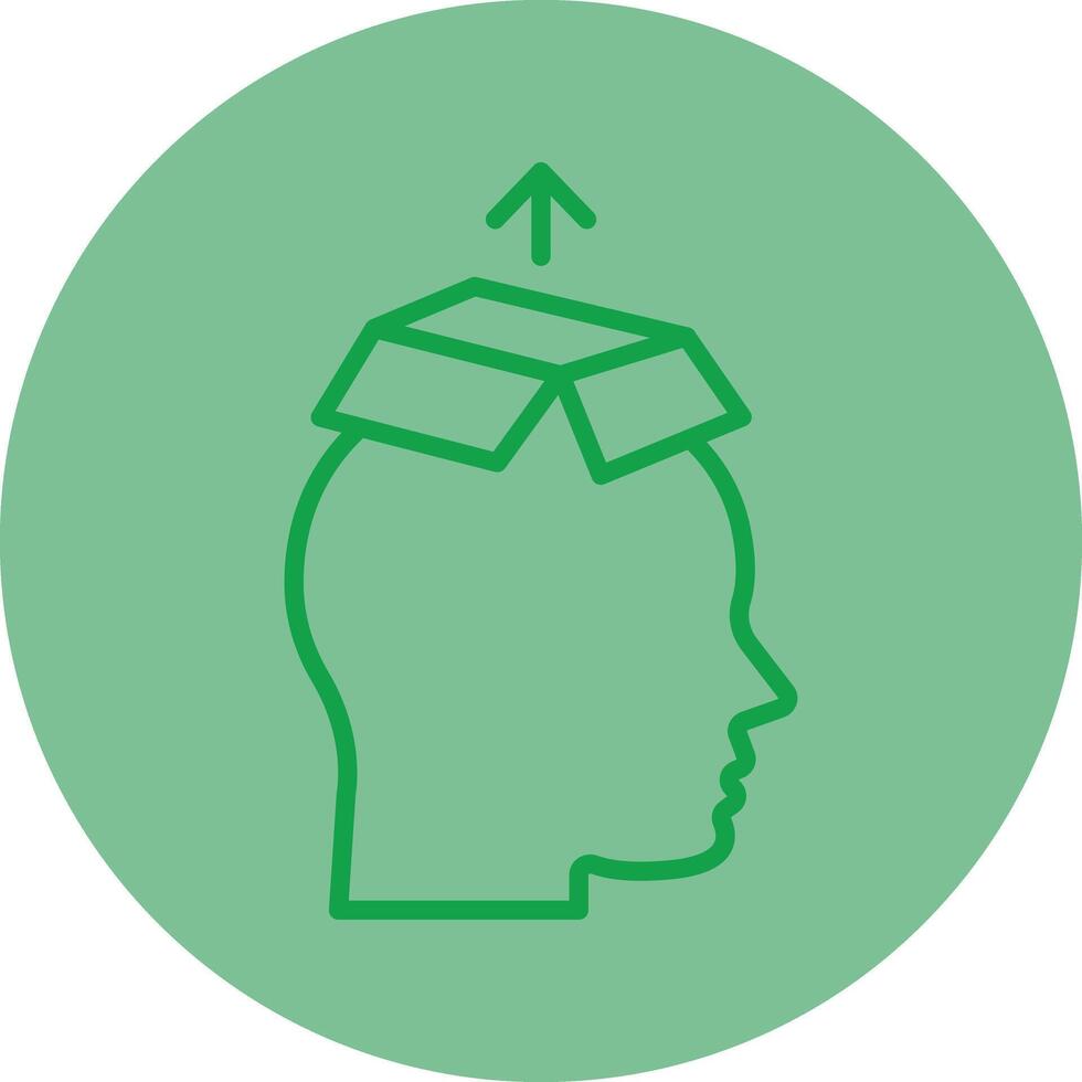 Knowledge Extraction Green Line Circle Icon Design vector