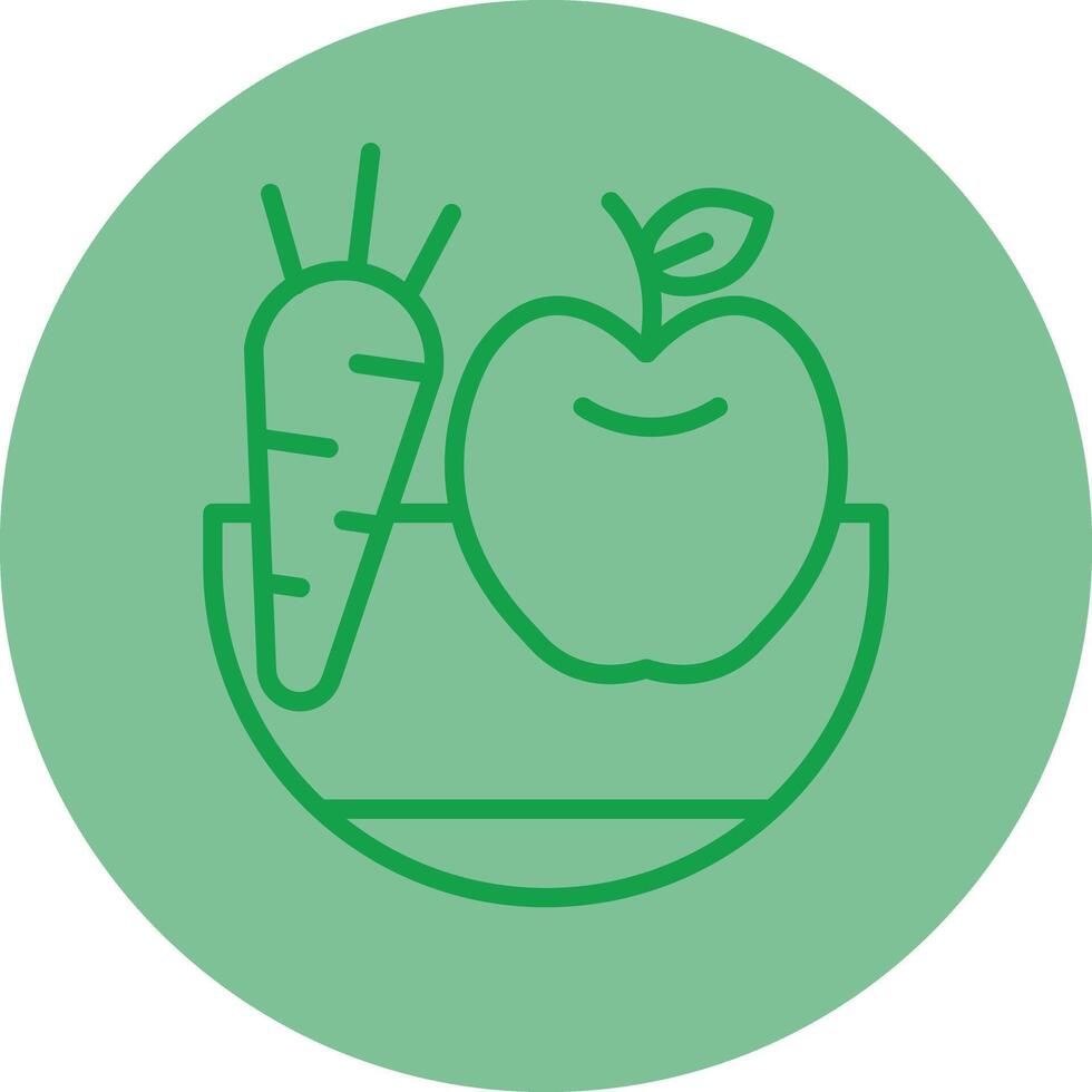 Diet Green Line Circle Icon Design vector