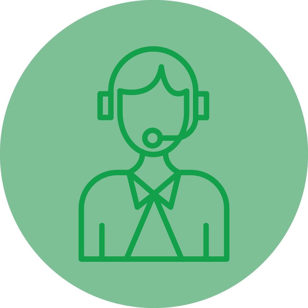 Customer Service Green Line Circle Icon Design vector