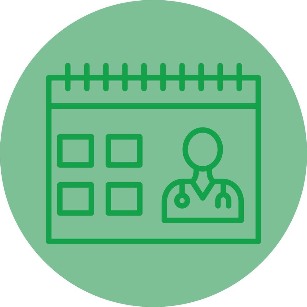 Doctor Visit Day Green Line Circle Icon Design vector