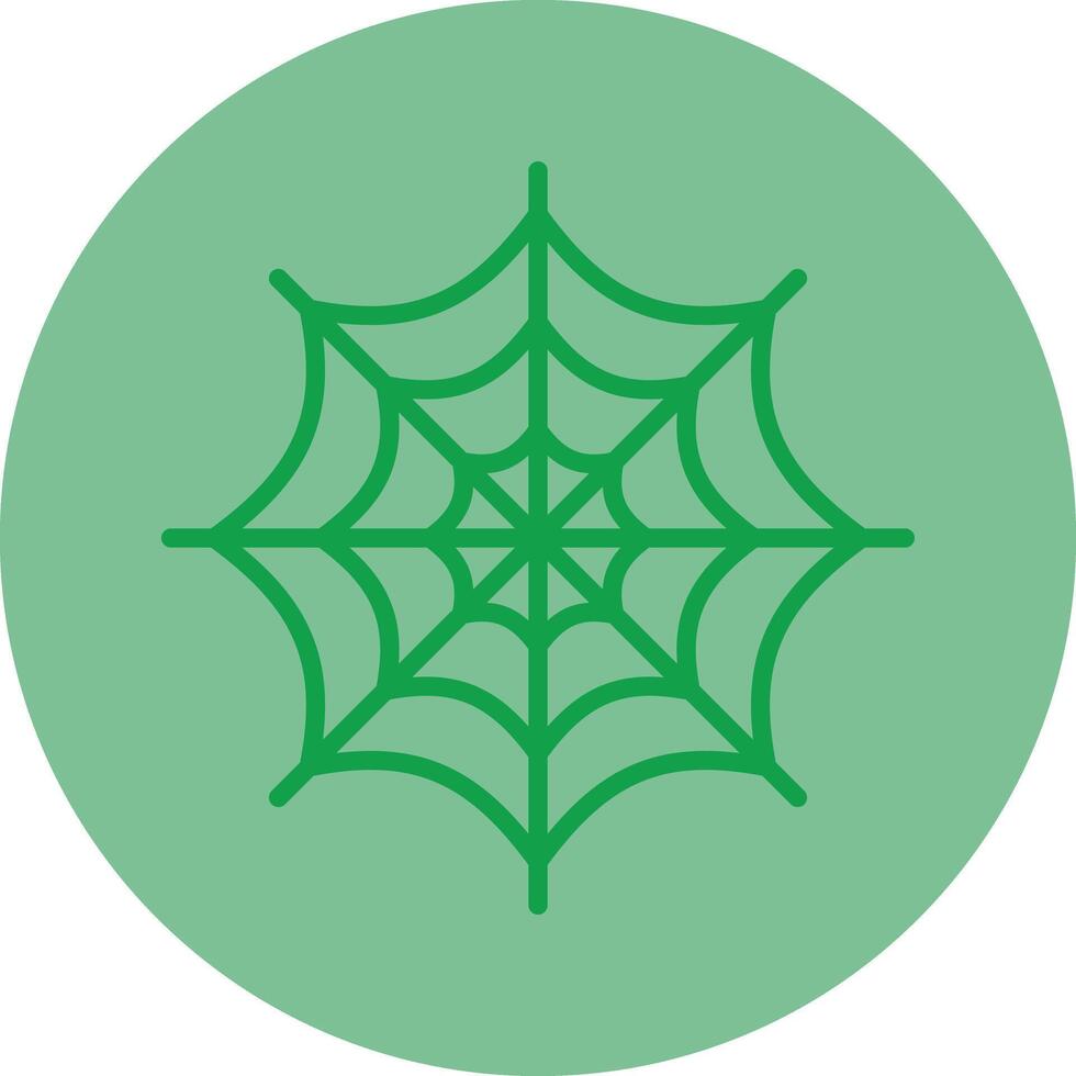 Spider Web Green Line Circle Icon Design vector