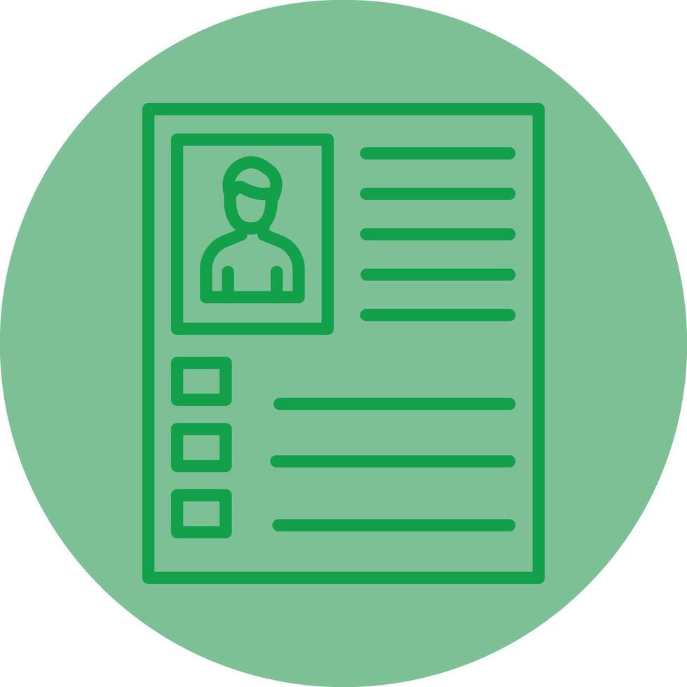 Curriculum Vitae Green Line Circle Icon Design vector