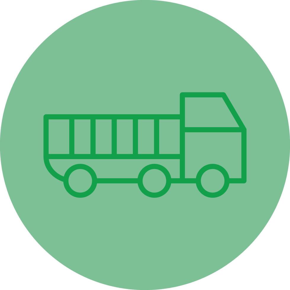 Dumper Truck Green Line Circle Icon Design vector