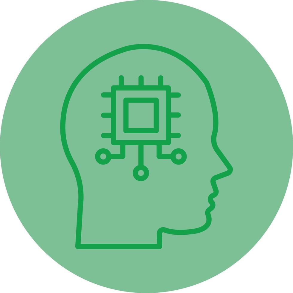Intelligent Control Green Line Circle Icon Design vector