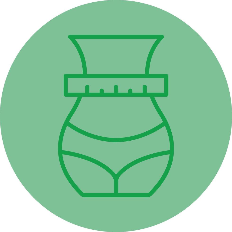 Weight Loss Green Line Circle Icon Design vector