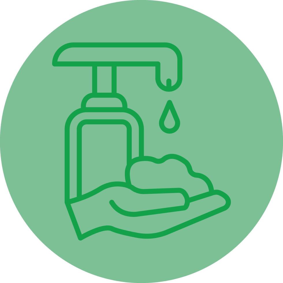 Handwash Green Line Circle Icon Design vector