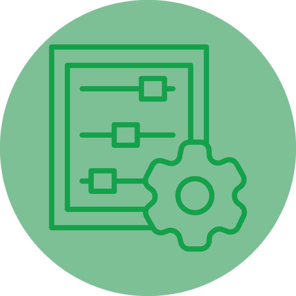 Data Adjustment Green Line Circle Icon Design vector