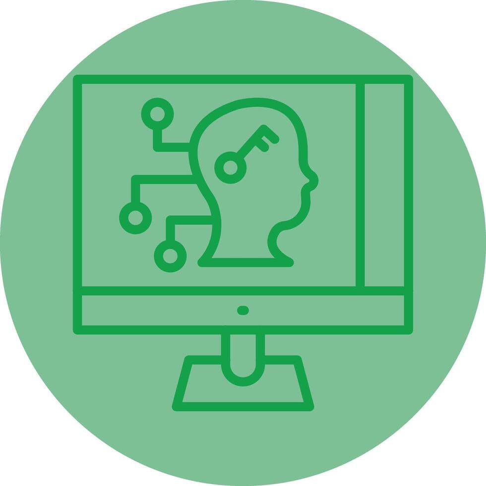Hacking Skills Green Line Circle Icon Design vector