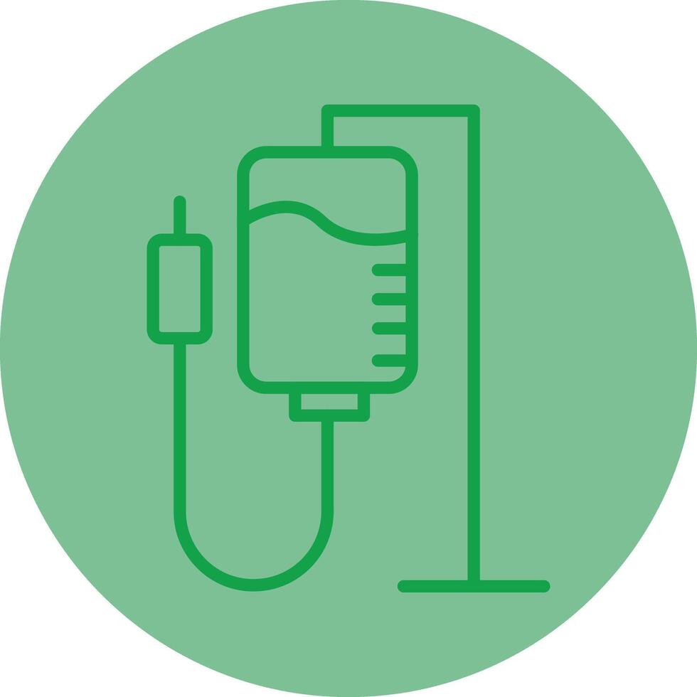 Blood Bag Green Line Circle Icon Design vector