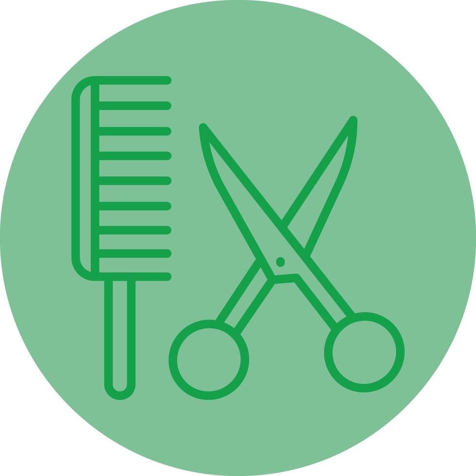 Hairdresser Green Line Circle Icon Design vector