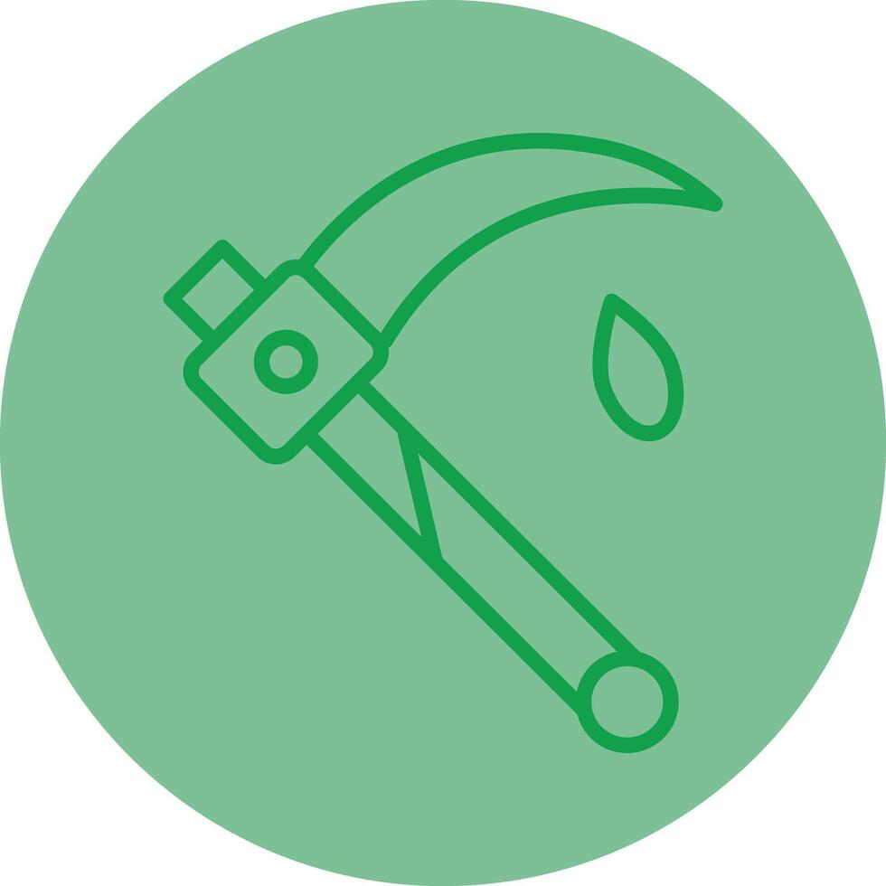 Scythe Green Line Circle Icon Design vector