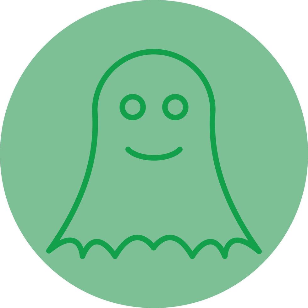 Ghost Green Line Circle Icon Design vector