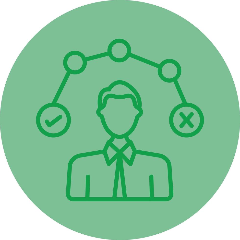 decision Green Line Circle Icon Design vector