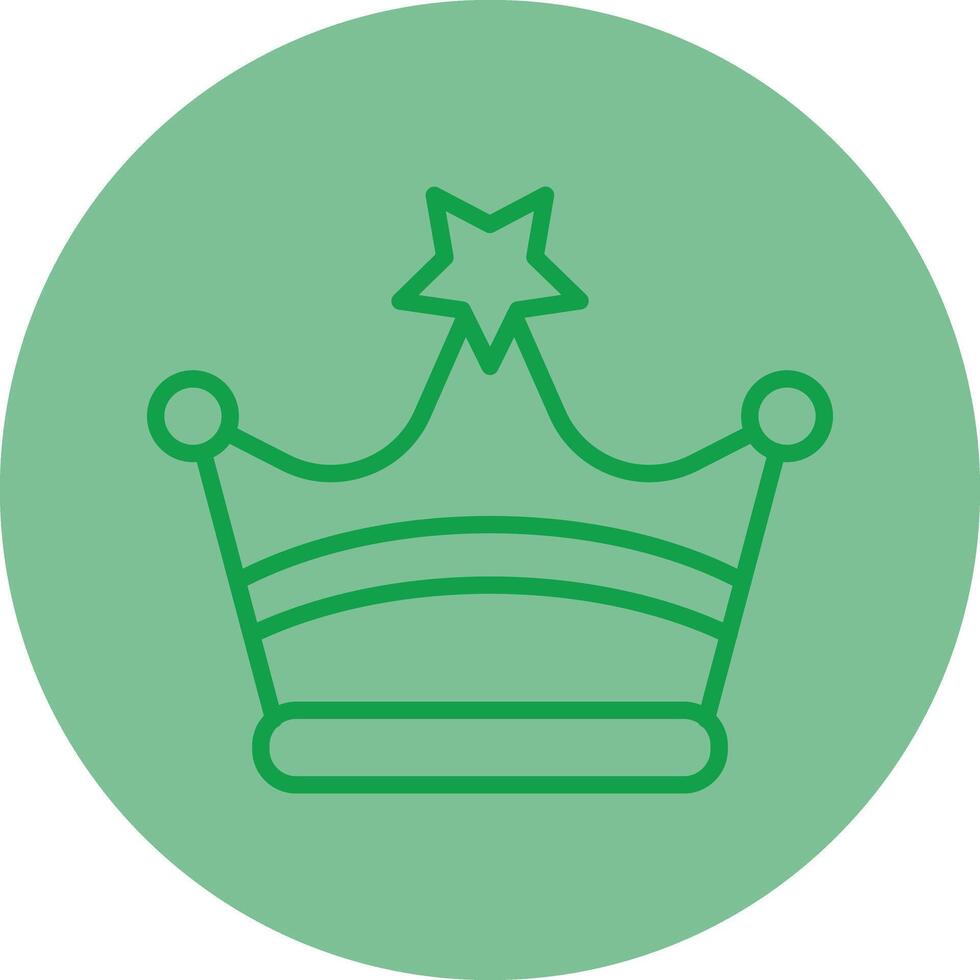 Crown Green Line Circle Icon Design vector