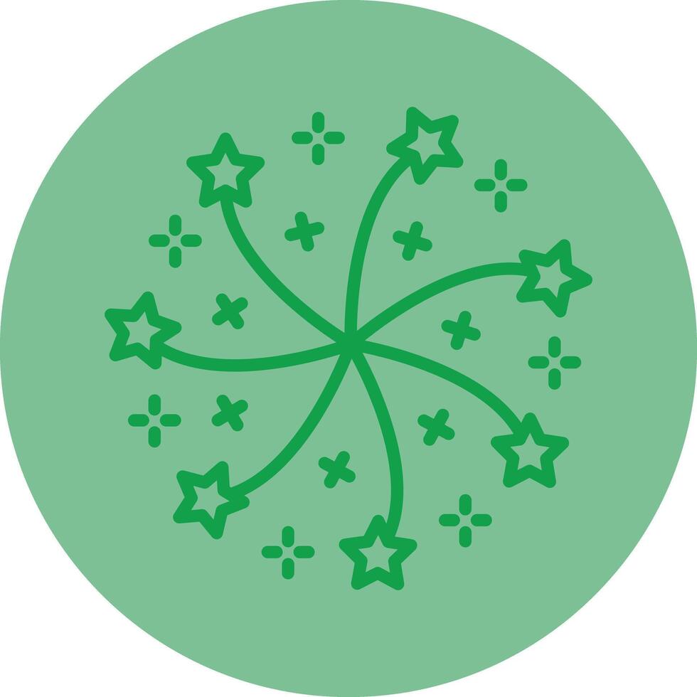 Firework Green Line Circle Icon Design vector