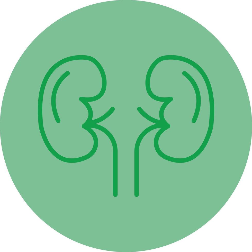 Kidneys Green Line Circle Icon Design vector