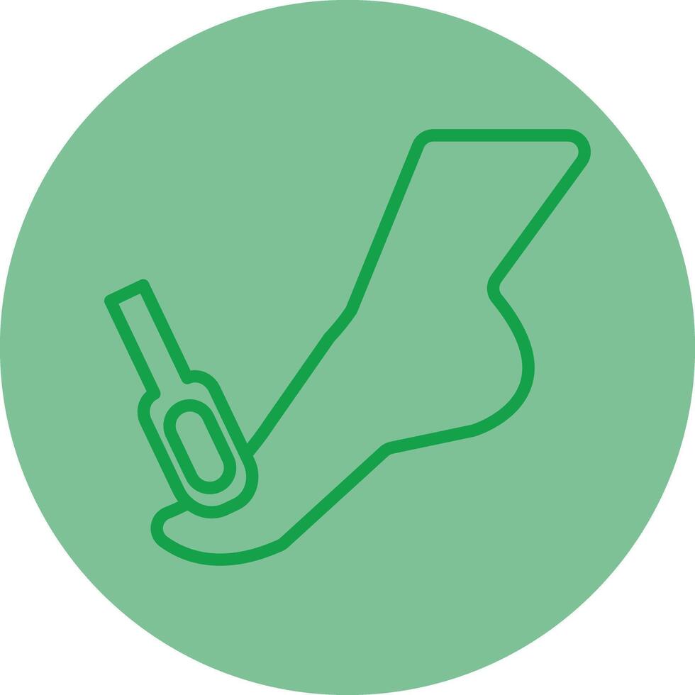 Pedicure Green Line Circle Icon Design vector