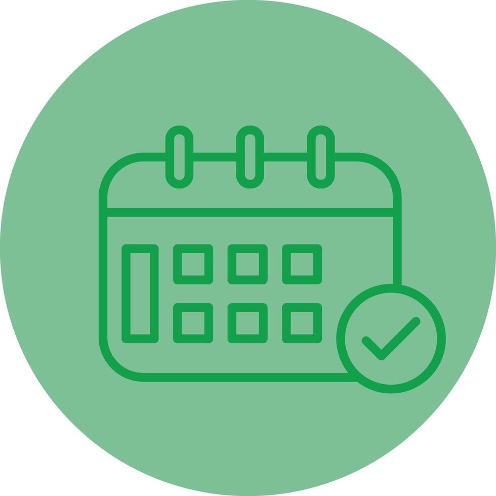 Appointment Green Line Circle Icon Design vector