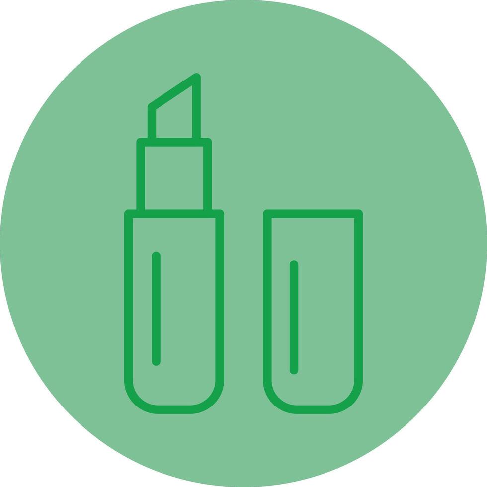 Lipstick Green Line Circle Icon Design vector