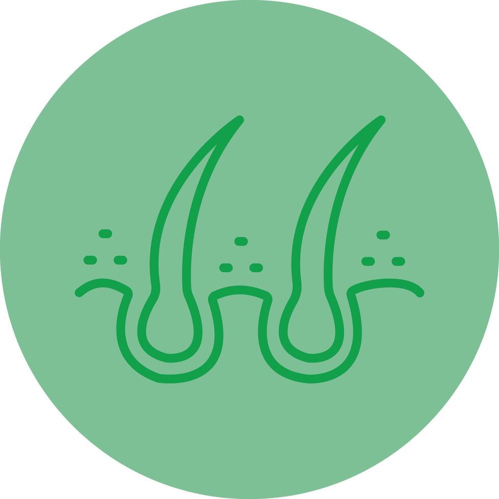 Hair Follicle Green Line Circle Icon Design vector