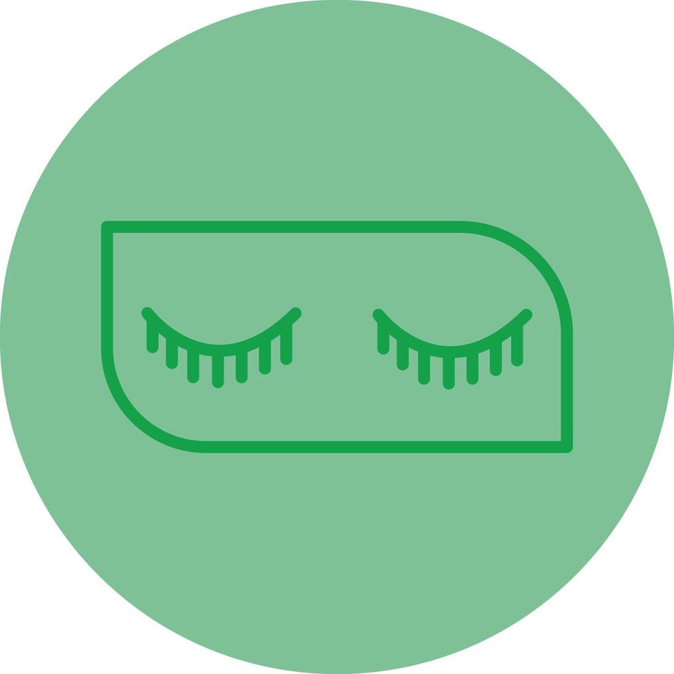 Eyelashes Green Line Circle Icon Design vector