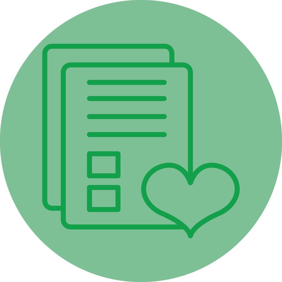 Wishlist Green Line Circle Icon Design vector