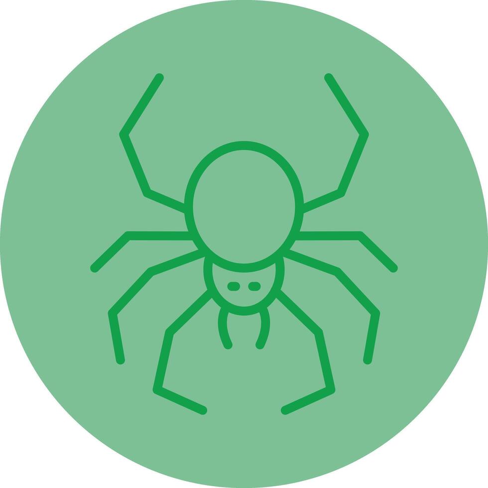 Spider Green Line Circle Icon Design vector