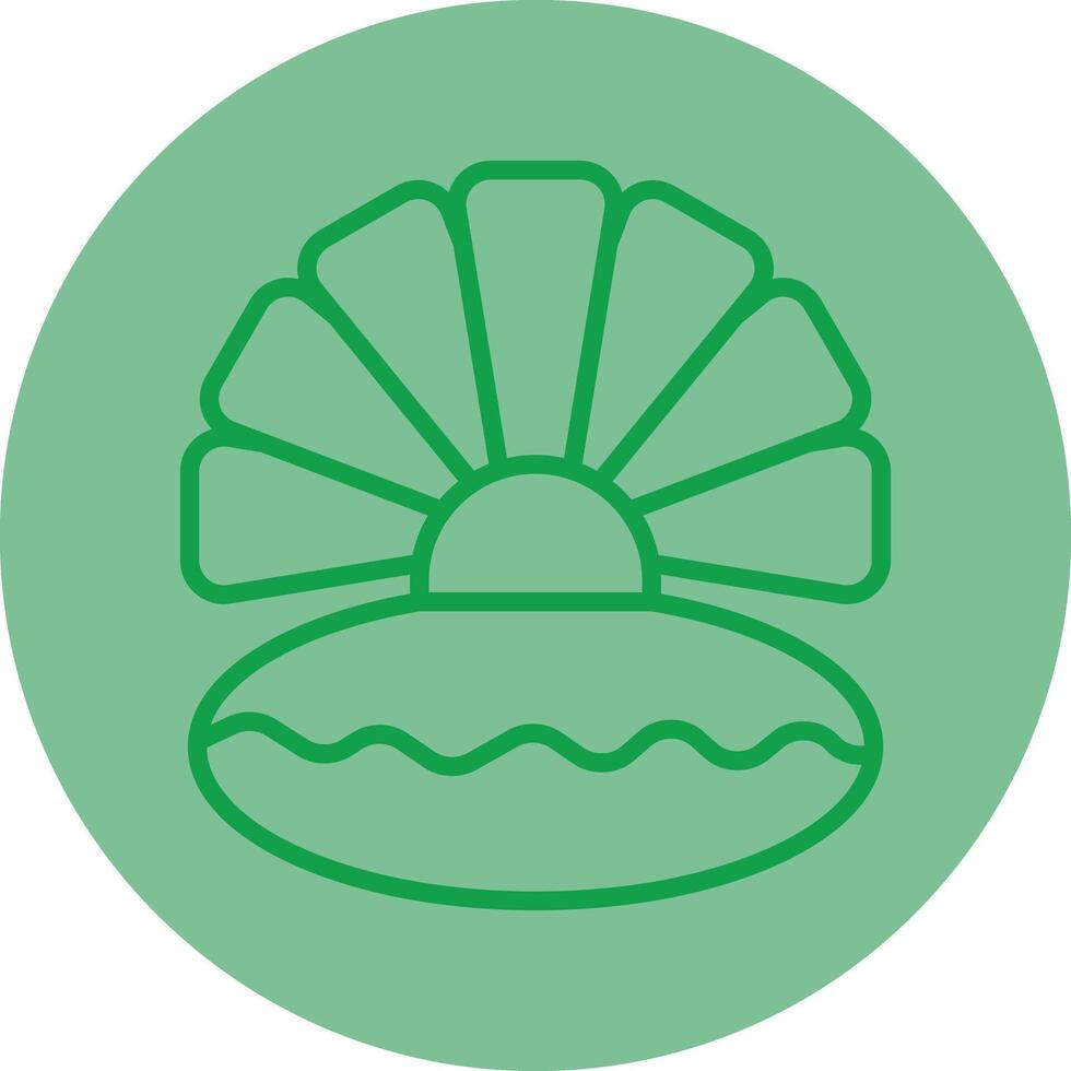 Oyster Green Line Circle Icon Design vector