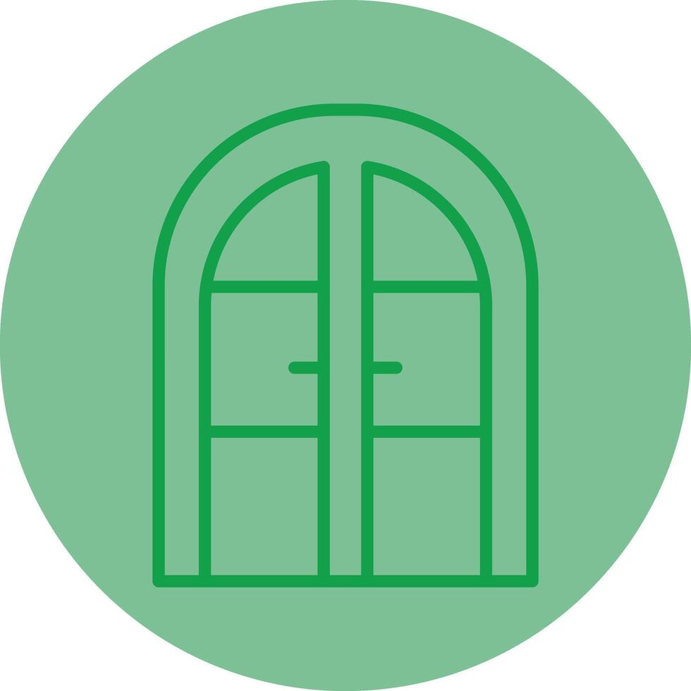 Door Green Line Circle Icon Design vector