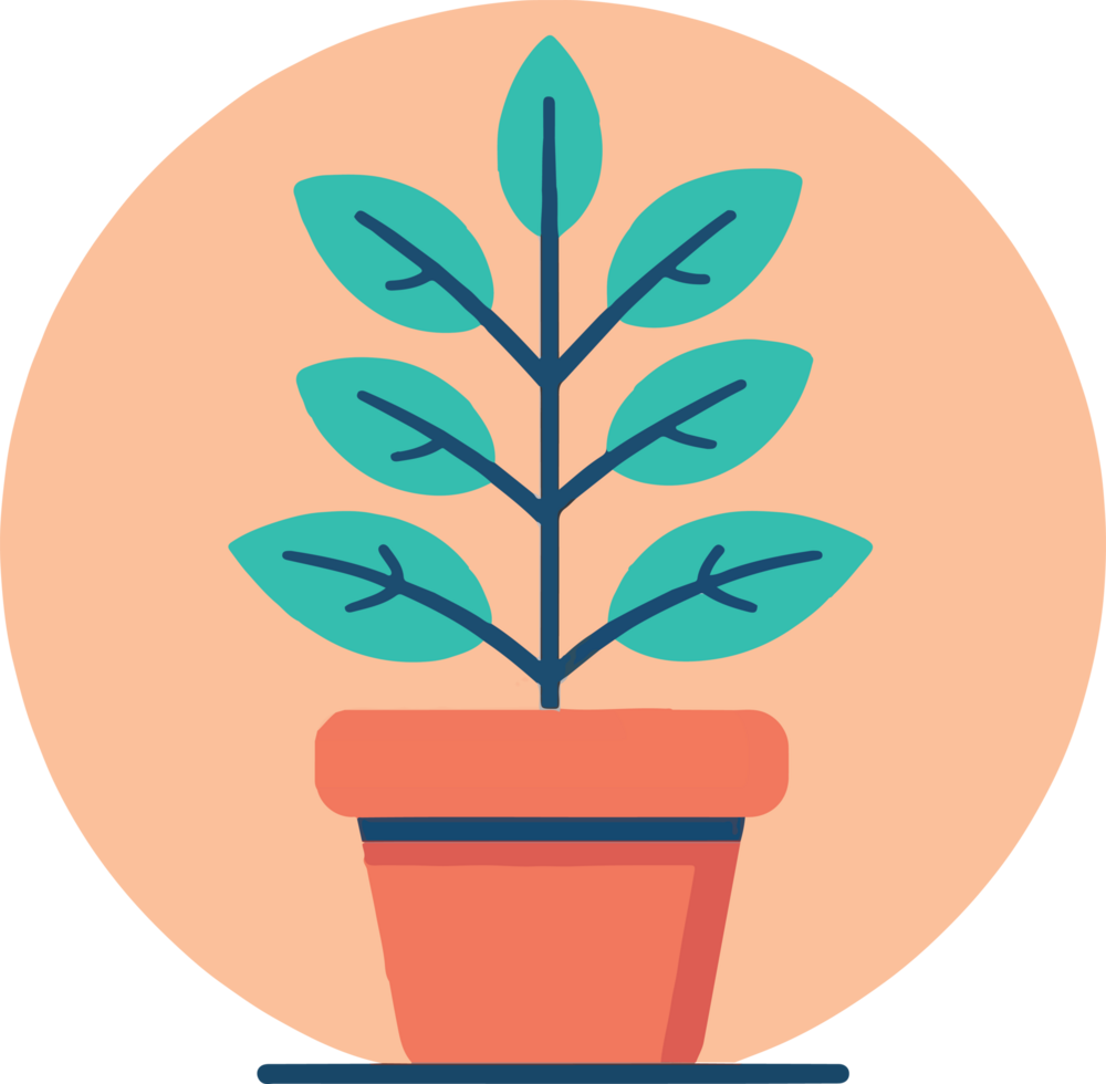 Minimalist Plant in a pot png